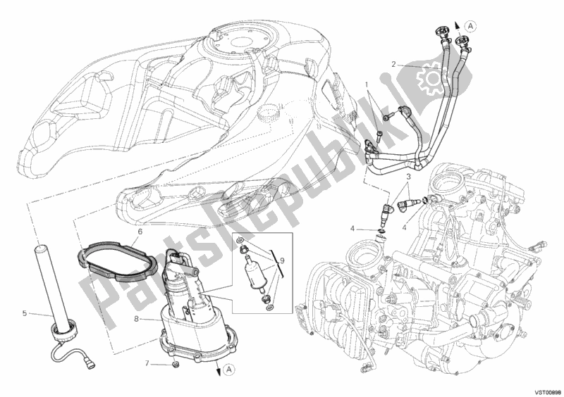 Todas las partes para Bomba De Combustible de Ducati Multistrada 1200 S Sport 2012